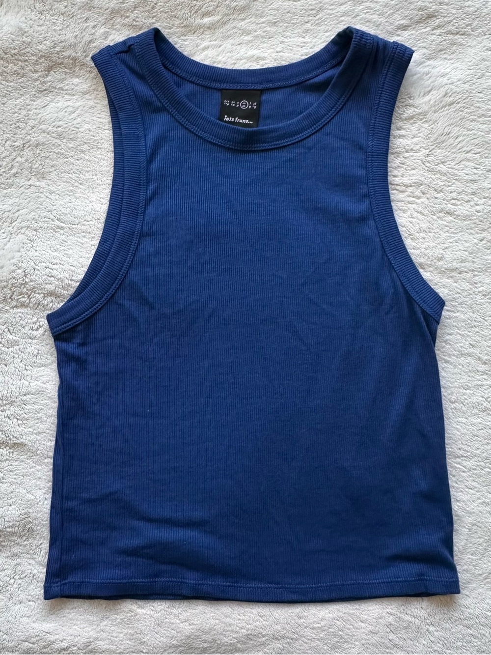 iets frans... Ribbed Blue Crewneck Tank
